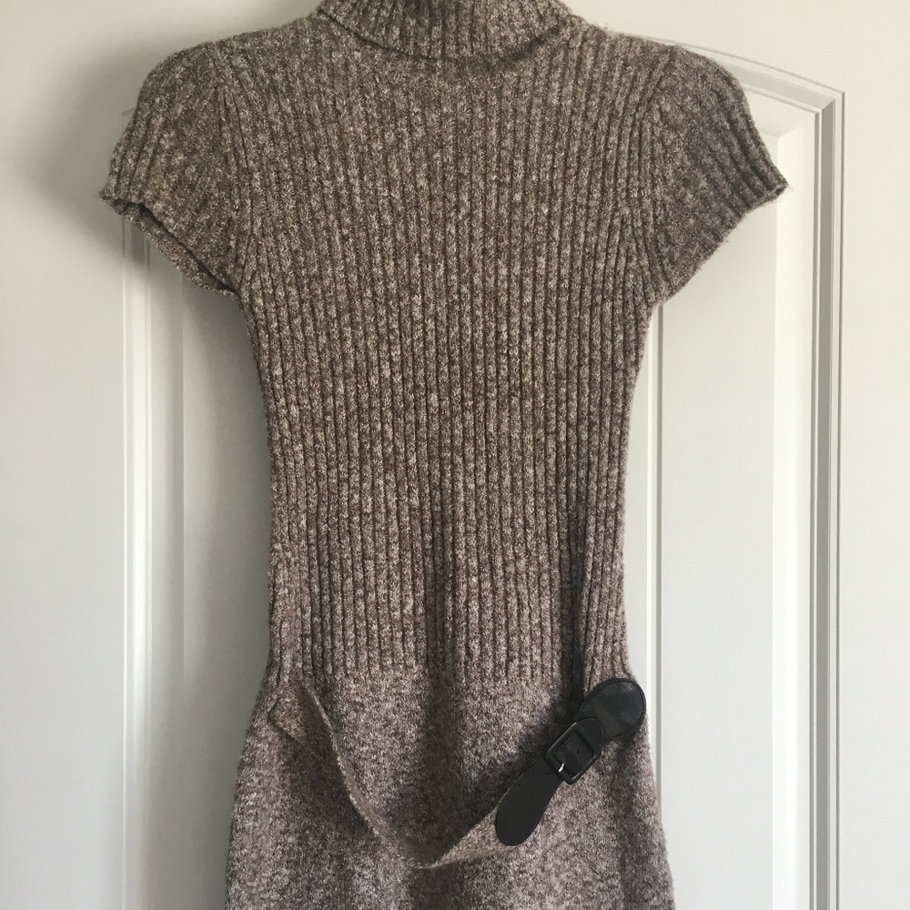 Brown/tan turtleneck dress
